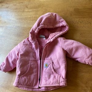6 month old pink carhartt farm or chore jacket